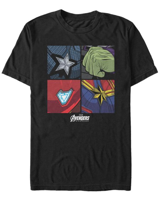Marvel Avengers Endgame Boxed Up Hero Emblems Short Sleeve T-shirt