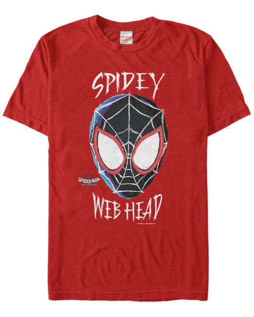 Marvel Spider-Man Into The Spiderverse Spidey Web Head Short Sleeve T-Shirt