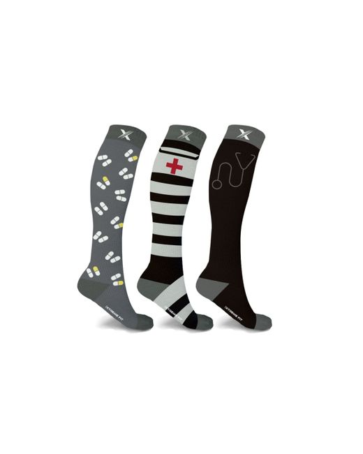 Extreme Fit and Knee High Compression Socks For Nurses Doctors 3 Pairs
