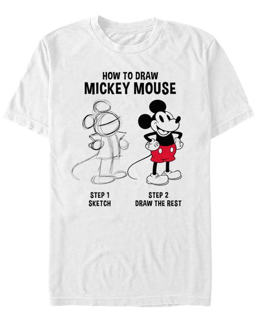 Fifth Sun Mickey Drawing Short Sleeve Crew T-shirt