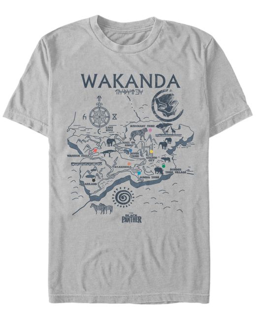 Marvel Black Panther Wakanda World Map Short Sleeve T-Shirt