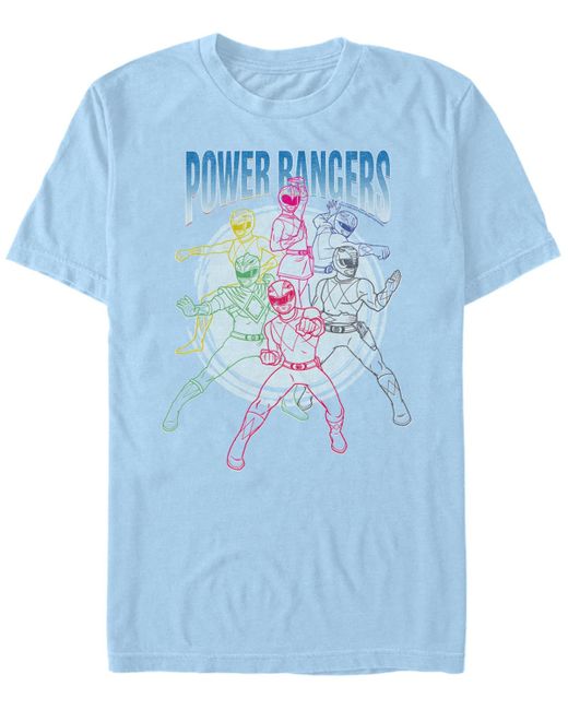 Fifth Sun Power Rangers Line Art Short Sleeve Crew T-shirt