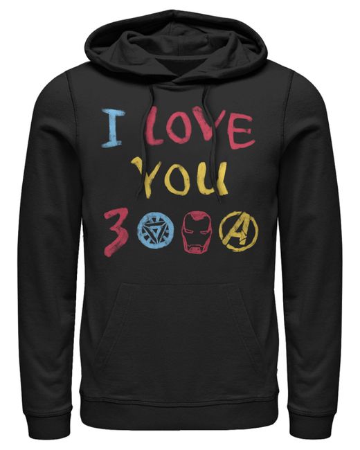 Marvel Avengers Endgame Iron Man Hand Drawn I Love You 3000 Pullover Hoodie