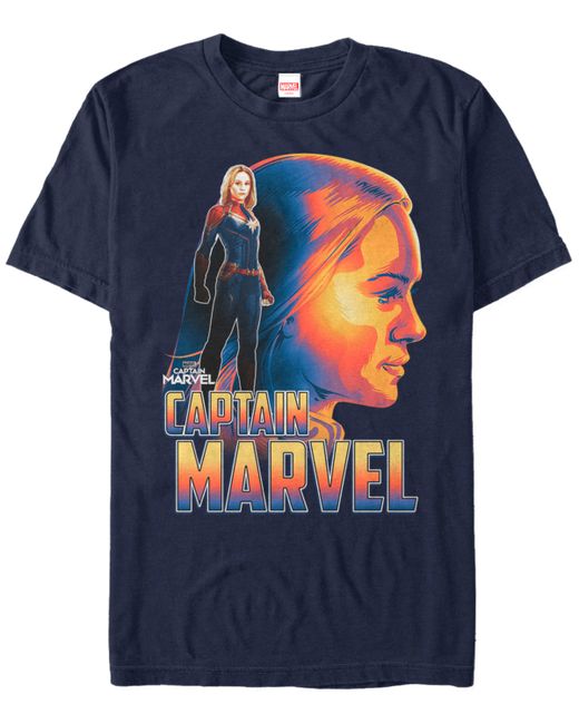 Marvel Captain Pop Art Posed Profile Short Sleeve T-Shirt
