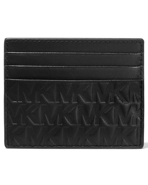 Michael Kors Tall Embossed Leather Card Case