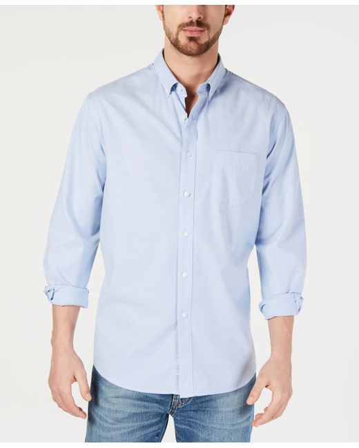 Club Room Solid Stretch Oxford Cotton Shirt Created for Macys