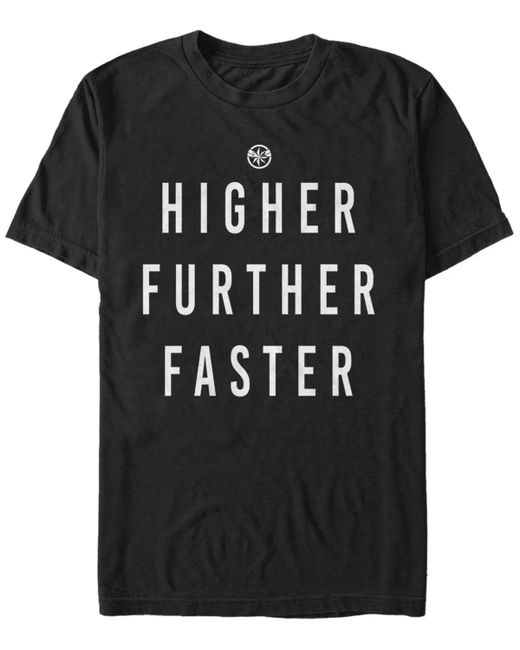 Marvel Captain Higher Further Faster Text Short Sleeve T-shirt