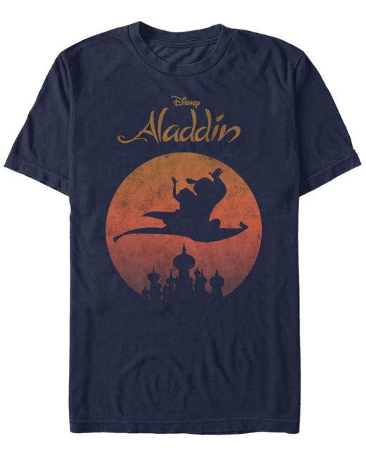 Disney Princesses Disney Aladdin Jasmine Silhouette Over Agrabah Vintage Short Sleeve T-Shirt