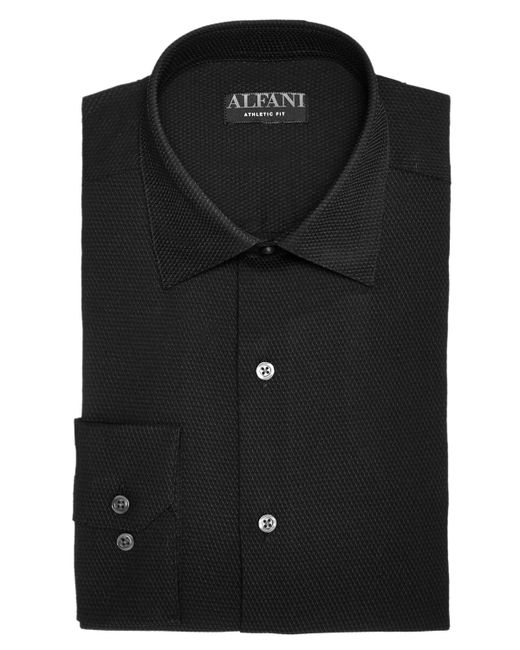 Alfani AlfaTech by Athletic Fit Performance Stretch Step Twill Textured Dress Shirt Created for Macys