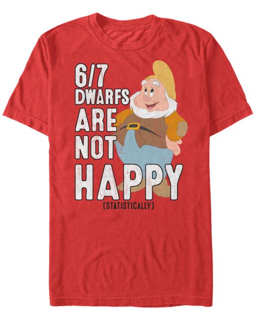 Disney Princesses Disney Snow White Statistically 6/7 Dwarfs are Unhappy Short Sleeve T-Shirt