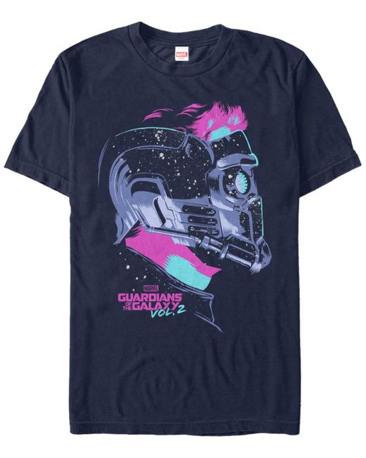 Marvel Guardians of the Galaxy Vol. 2 Neon Painted Star Lord Short Sleeve T-Shirt