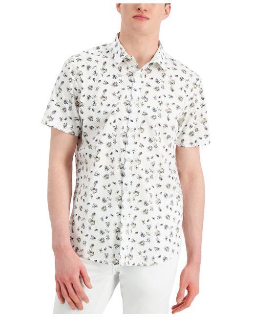 INC International Concepts Palm Ditsy Print Short-Sleeve Shirt Created for Macys