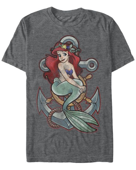 Disney Princesses Disney The Little Mermaid Ariel Vintage Anchor Tattoo Style Short Sleeve T-Shirt
