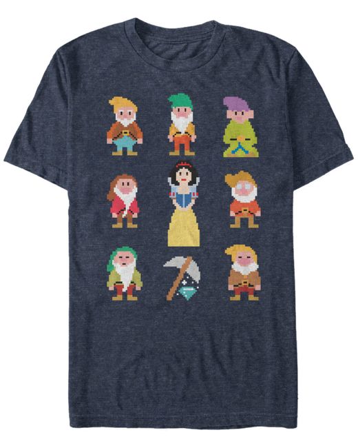 Disney Princesses Disney Snow White Pixelated Dwarf Crew Short Sleeve T-Shirt