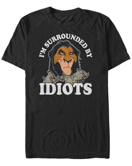 Lion King Disney Scar Hyenas Surrounded By Idiots Short Sleeve T-Shirt