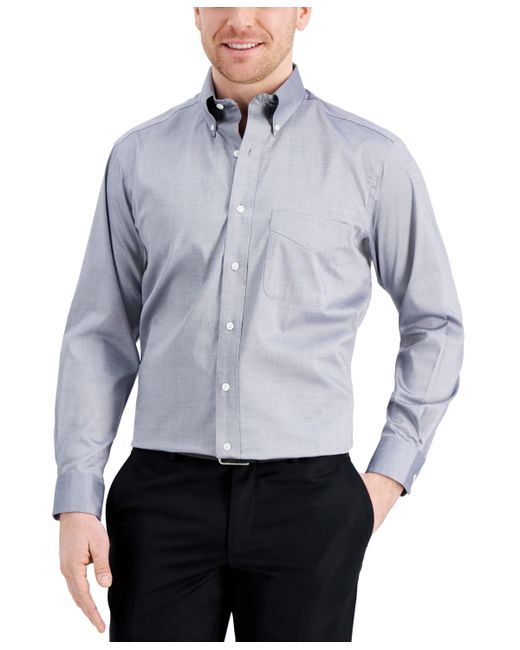 Club Room Classic/Regular-Fit Performance Stretch Yarn-Dyed Pinpoint Dress Shirt Created for Macys