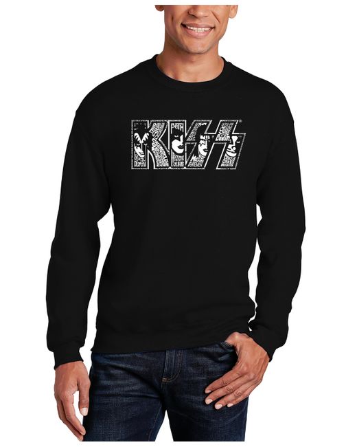 La Pop Art Kiss Word Art Crew Sweatshirt