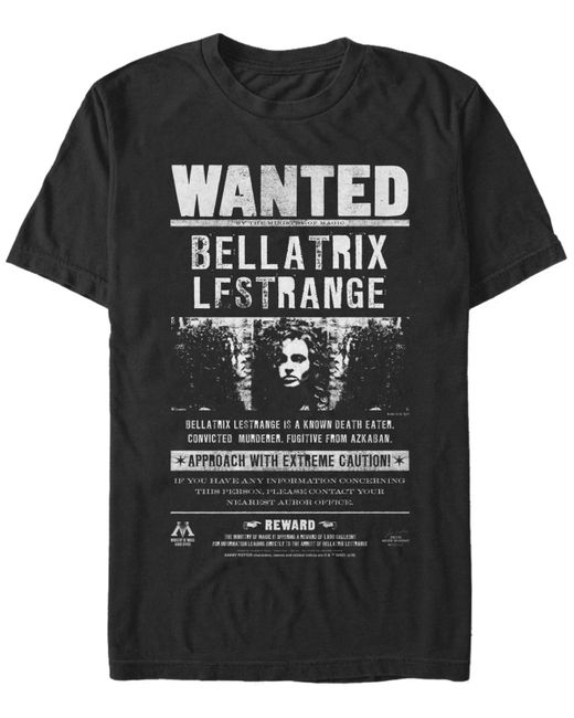 Fifth Sun Harry Potter Bellatrix Lestrange Wanted Poster Short Sleeve T-Shirt