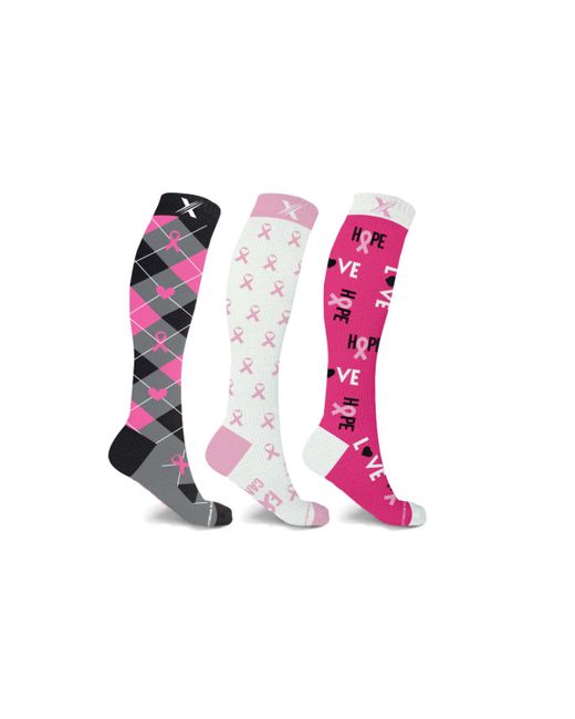 Extreme Fit and Breast Cancer Awareness Compression Socks 3 Pairs