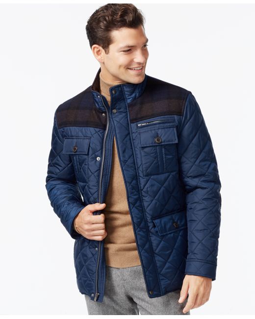 Cole Haan Mixed Media Quilted Jacket