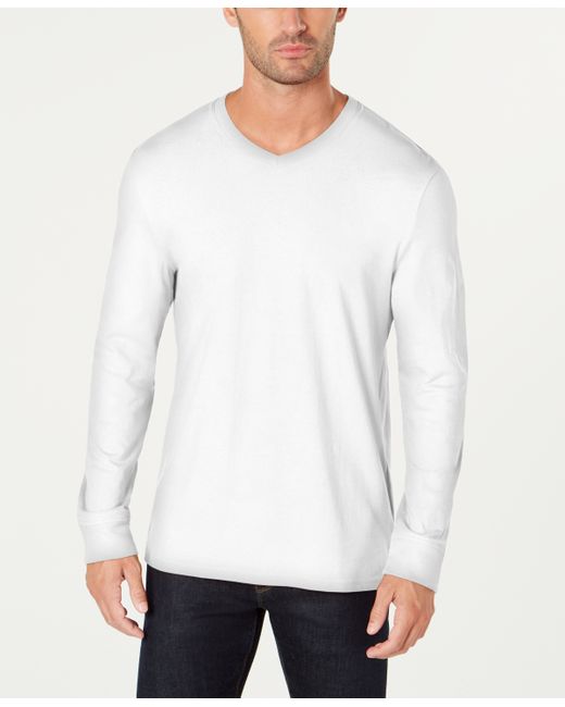 Club Room V-Neck Long Sleeve T-Shirt Created for Macys