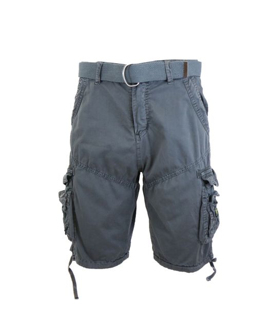 Galaxy By Harvic Belted Cargo Shorts with Twill Flat Front Washed Utility Pockets