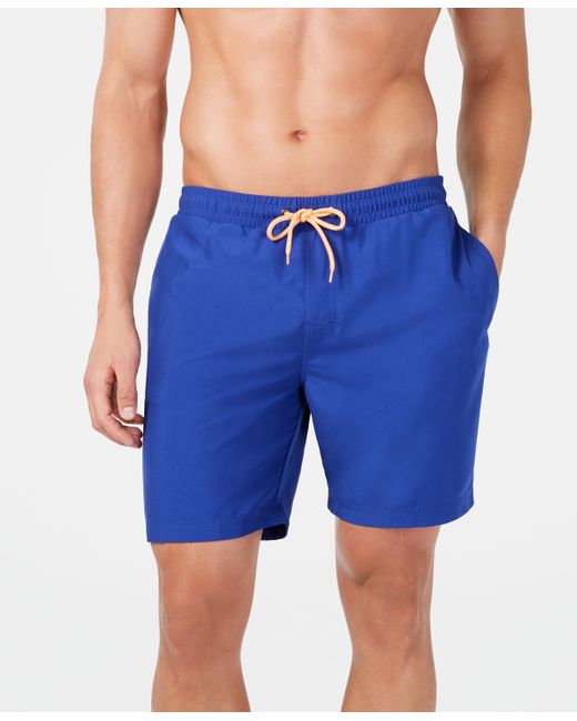 Club Room Quick-Dry Performance Solid 7 Swim Trunks Created for