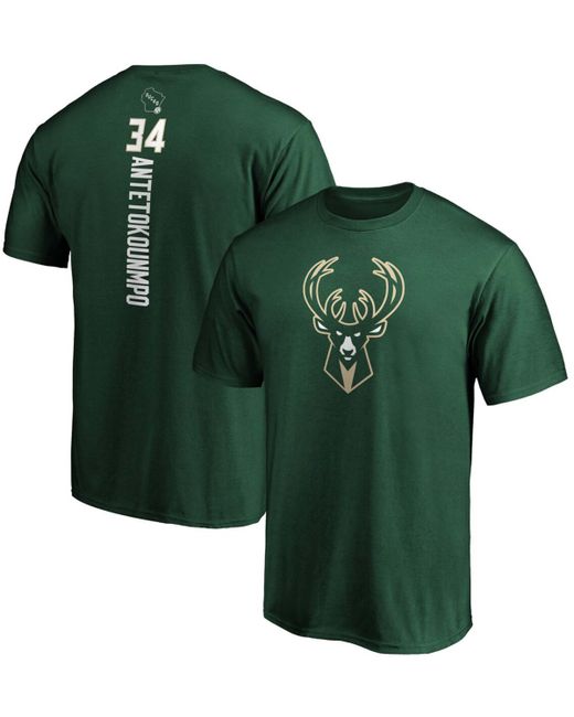 Fanatics Giannis Antetokounmpo Milwaukee Bucks Playmaker Name and Number T-shirt