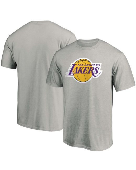 Fanatics Heathered Los Angeles Lakers Primary Team Logo T-shirt