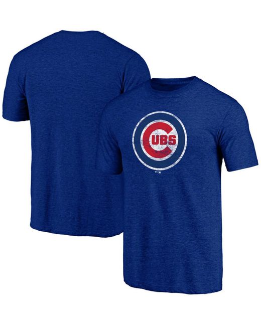 Fanatics Big and Tall Chicago Cubs Weathered Official Logo Tri-Blend T-shirt