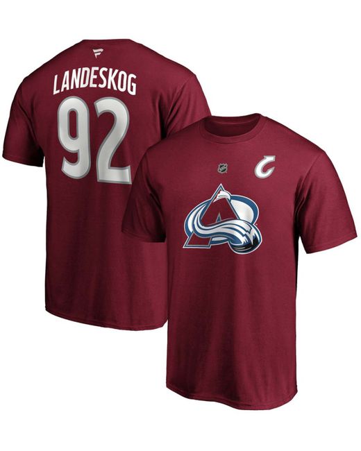 Fanatics Gabriel Landeskog Colorado Avalanche Authentic Stack Name Number T-shirt