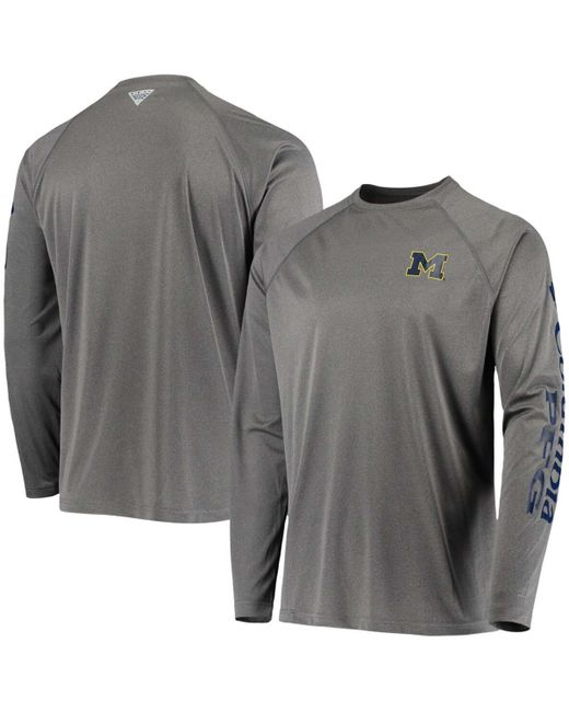 Columbia Michigan Wolverines Pfg Terminal Tackle Omni-Shade Long Sleeve T-shirt