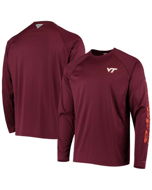 Columbia Pfg Virginia Tech Hokies Terminal Tackle Omni-Shade Long Sleeve T-shirt