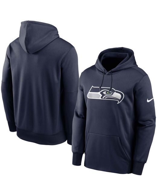 Nike Big and Tall College Seattle Seahawks Fan Gear Primary Logo Therma Performance Pullover Hoodie