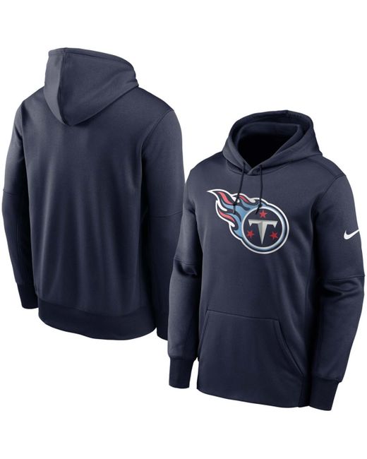 Nike Tennessee Titans Fan Gear Primary Logo Therma Performance Pullover Hoodie