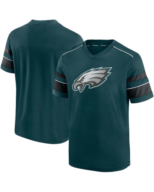 Fanatics Midnight Philadelphia Eagles Textured Hashmark V-Neck T-shirt