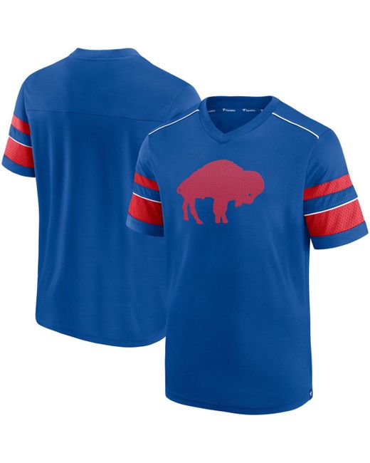 Fanatics Buffalo Bills Textured Throwback Hashmark V-Neck T-shirt