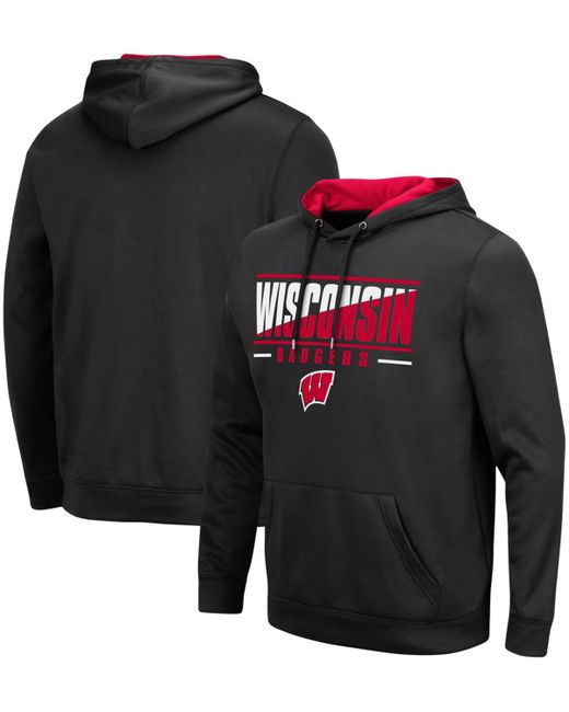 Colosseum Wisconsin Badgers Slash Stack 2.0 Pullover Hoodie