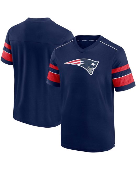 Fanatics New England Patriots Textured Hashmark V-Neck T-shirt