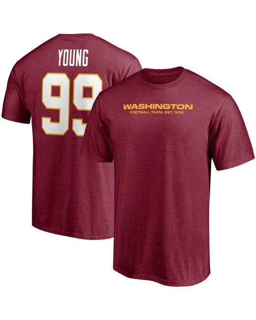 Fanatics Chase Young Washington Football Team Player Icon Name and Number T-shirt