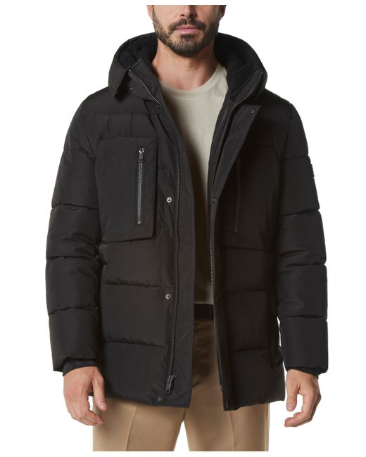 Marc New York Yarmouth Micro Sheen Parka Jacket with Fleece-Lined Hood