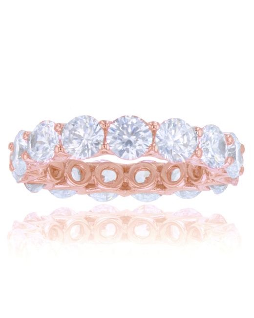 Macy's White Cubic Zirconias Eternity Band in 14k Rose Gold Plated Sterling