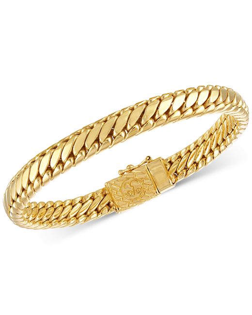Esquire Men's Jewelry Heavy Serpentine Link Bracelet in 14k Gold-Plated Also available Sterling Created for Macys