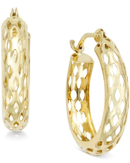 Macy's Diamond-Cut Mesh Hoop Earrings in 10k Gold