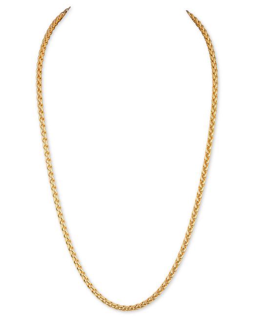 Esquire Men's Jewelry 22 Wheat Chain Link Necklace in 14k Plated Sterling Silver Created for Macys