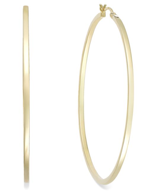 Macy's Square Tube Hoop Earrings in 14k Gold Vermeil 60mm