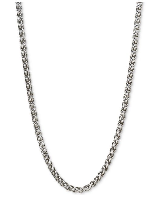 Esquire Men's Jewelry 22 Wheat Chain Necklace in Sterling Created for Macys
