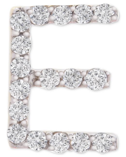 Wrapped Diamond Initial E Single Stud Earring 1/20 ct. t.w. in 14k Created for Macys