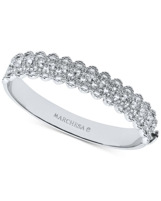 Marchesa -Tone Crystal Filigree Bangle Bracelet