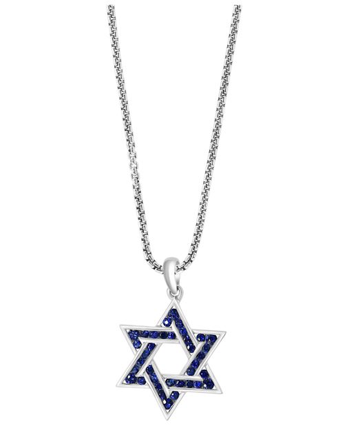 Effy Collection Effy Sapphire Star of David 22 Pendant Necklace 1 ct. t.w. in Sterling